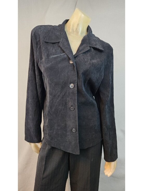 Briggs Jackets & Blazers - Vintage Briggs Solid Black Long Slv 5 Button Blazer Jacket Top WOMENS MEDIUM USA